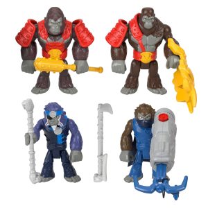 fisher price Imaginext Boss Level Gorilla vs Monkey Army Action Figure Set With Accessories, 9-Pack