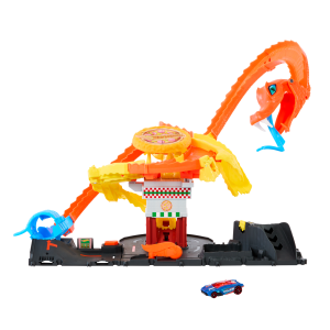 fisher price Hot Wheels City Pizza Slam Cobra Attack Playset With 1:64 Scale Toy Car