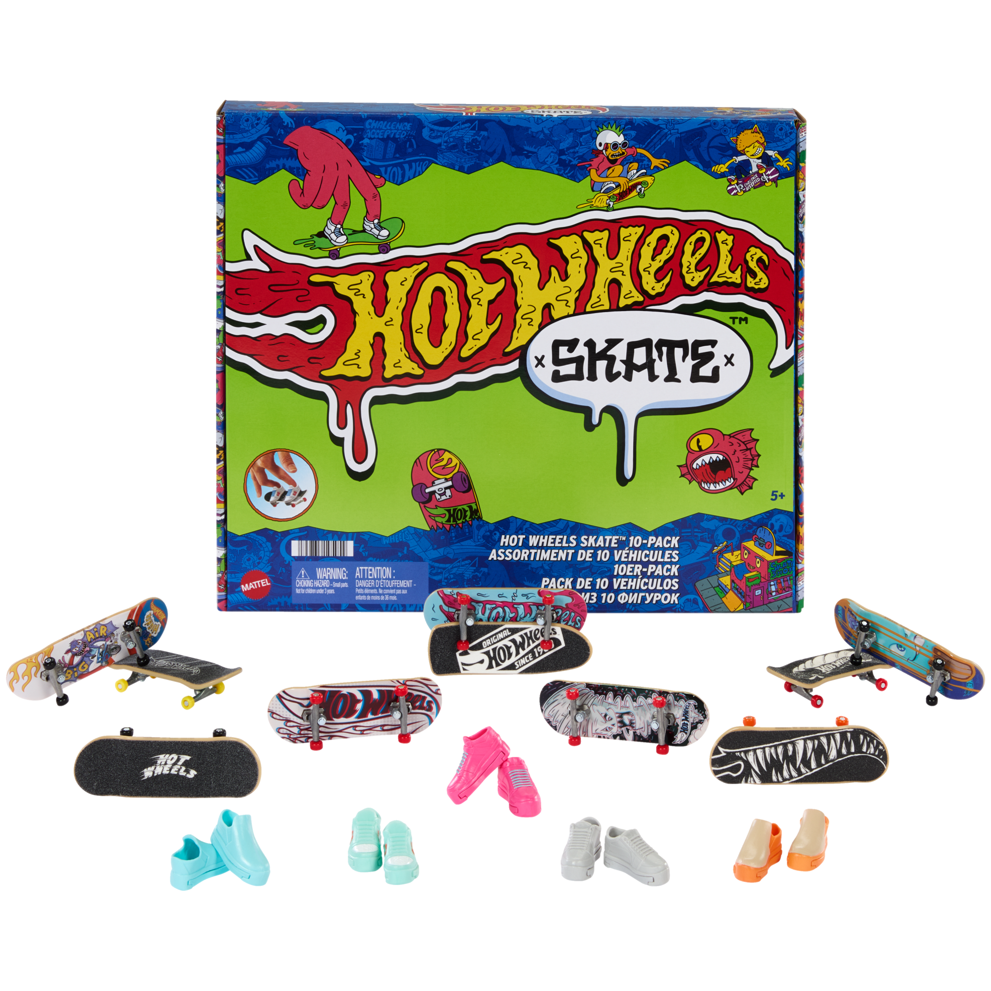 fisher price Hot Wheels Skate-Assortiment de 10Fingerboards Avec Chaussures