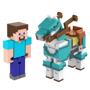 fisher price Minecraft Steve And Armored Horse Figures